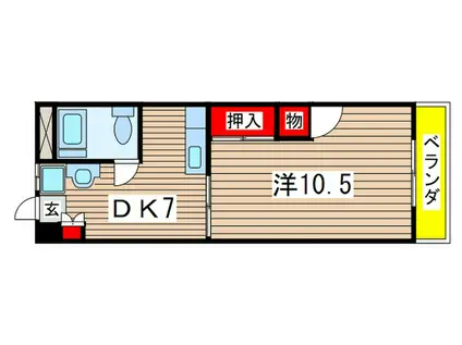 ネクストジェイ都賀(1DK/2階)の間取り写真