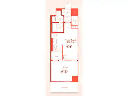 リベラ マーロIII(1LDK/4階)の間取り写真