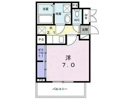 アンサンブル菅沢(1K/3階)の間取り写真