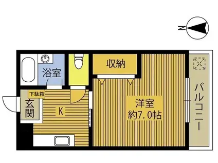 VILLA PLACE OITA B(1K/2階)の間取り写真