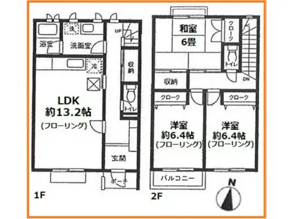 プラザマノワール(3LDK/1階)の間取り写真