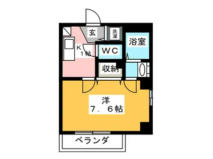 ルシエール横濱(1K/2階)の間取り写真