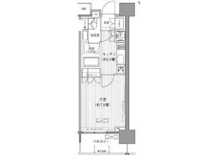 ヒューリックレジデンス千葉中央(1K/14階)の間取り写真