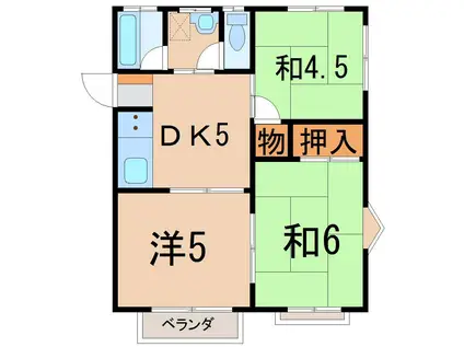 エクセレントパレスII(3DK/2階)の間取り写真