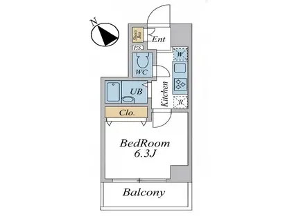 ステージファースト白山(1K/11階)の間取り写真