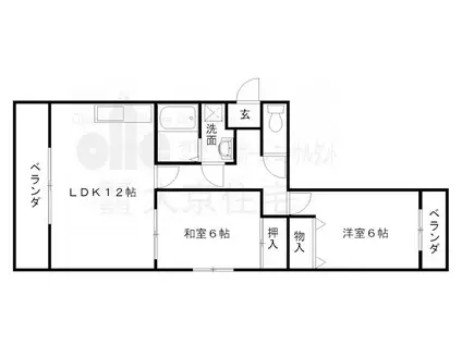 コーポ小川(2LDK/3階)の間取り写真