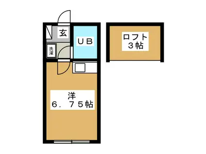 ホープフルハイム(ワンルーム/1階)の間取り写真