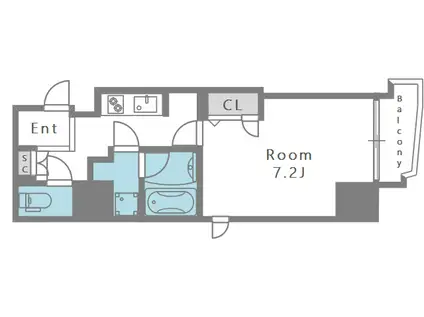 W-STYLE大阪天満宮(1K/13階)の間取り写真