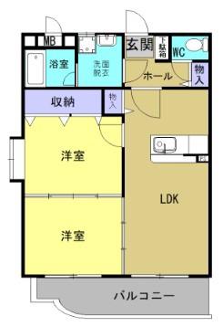 クレールコートII(2LDK/2階)の間取り写真
