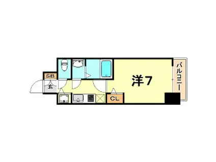 プレサンス三宮ディライト(1K/5階)の間取り写真