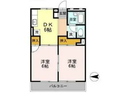 信雄マンション(2DK/3階)の間取り写真