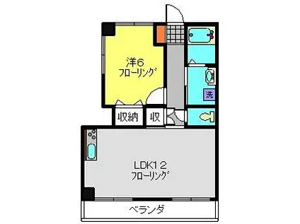 ノーブルパレスK(1LDK/2階)の間取り写真