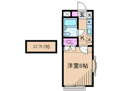 ニューライフ妙蓮寺(1K/2階)の間取り写真