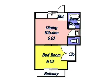 フラワーハイツ(1DK/2階)の間取り写真