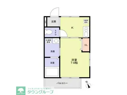 クロレ新検見川(1K/3階)の間取り写真