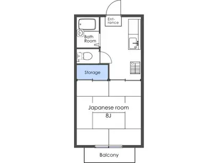 ドリームハウス岡村(1K/2階)の間取り写真