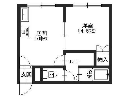 ピアパレス白鳥(1DK/2階)の間取り写真