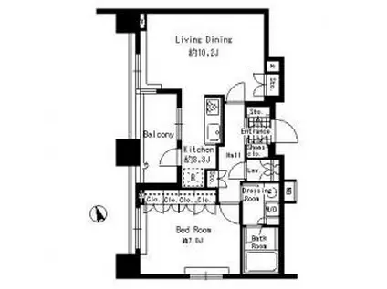 パークアクシス青山骨董通(1LDK/6階)の間取り写真