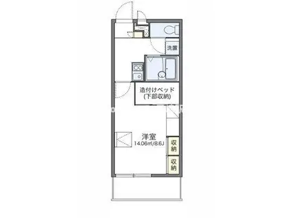 レオパレスリバーサイドイン千星(1K/3階)の間取り写真