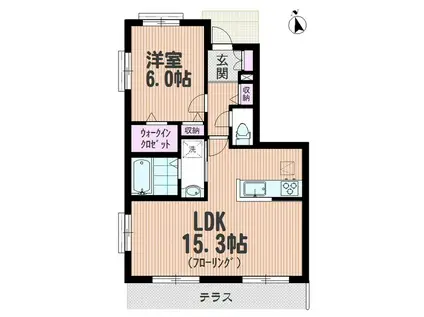 ヴィラ・アベニューII(1LDK/1階)の間取り写真