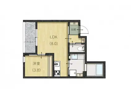 ＪＲ芸備線 三次駅 徒歩11分 3階建 築3年(1LDK/1階)の間取り写真