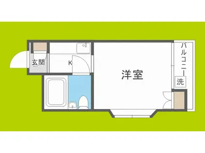 エクトI(1K/6階)の間取り写真