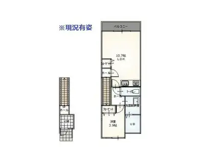 アクシスA棟(1LDK/2階)の間取り写真