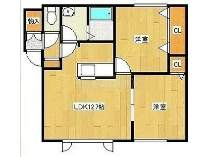スカイベース(2LDK/2階)の間取り写真