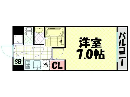 エスライズ難波イースト(1K/10階)の間取り写真