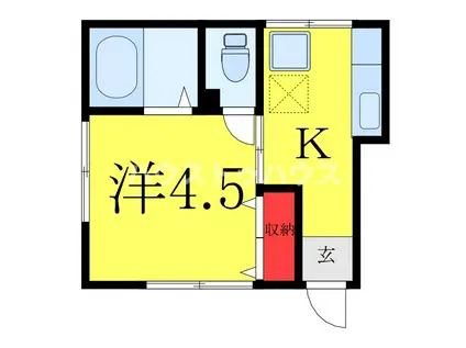 さくら荘(1K/2階)の間取り写真