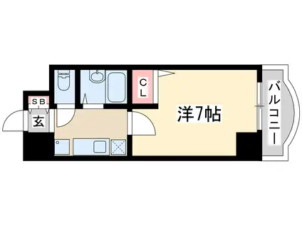 ローズコーポ西中島(1K/9階)の間取り写真
