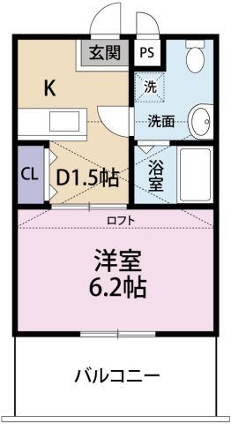 ソニックマンション(1K/6階)の間取り写真