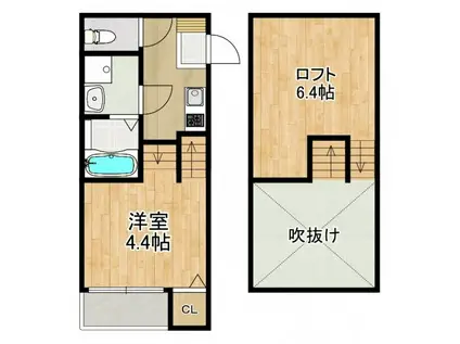 MODERN PALAZZO 小船越 SUNNY HILL(1SK/2階)の間取り写真