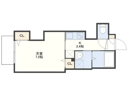 トリビュート大井手(1K/3階)の間取り写真