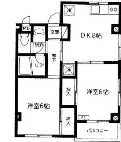 大貫マンション(2DK/2階)の間取り写真