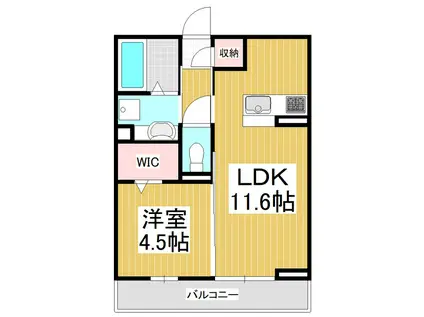 コンフォーティア白板D-ROOMII(1LDK/3階)の間取り写真