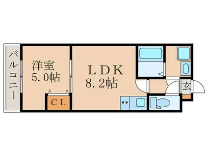 グランカーサ日の又(1LDK/5階)の間取り写真