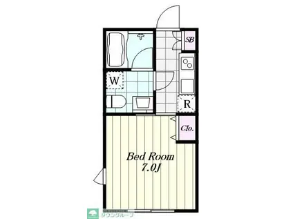 REVE RESIDENCE 自由が丘II(1K/2階)の間取り写真