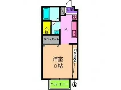 セジュール佐藤(1K/1階)の間取り写真