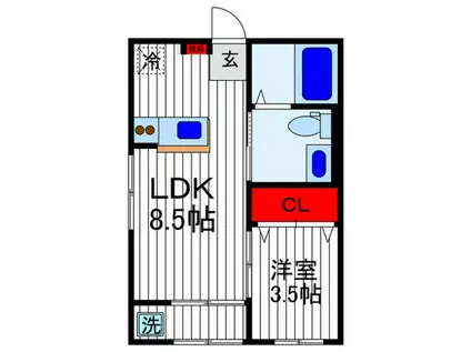 西武池袋線 練馬高野台駅 徒歩19分 2階建 築14年(1LDK/2階)の間取り写真