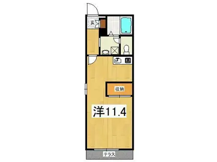 ボタニカアパルトマンI(ワンルーム/1階)の間取り写真