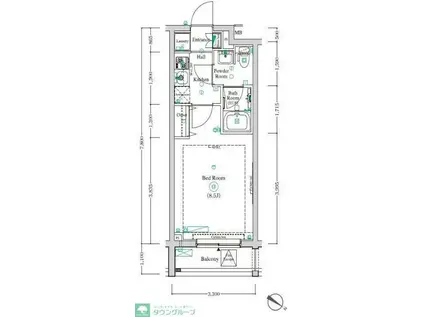 アンベリール中野鷺宮(1K/4階)の間取り写真