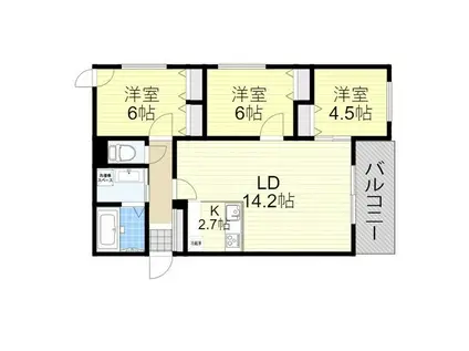 コモゾーナ円山(3LDK/1階)の間取り写真