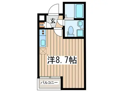 ボヌール蒲生(ワンルーム/3階)の間取り写真