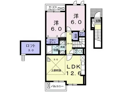 パークサイド エイシュウ(2LDK/2階)の間取り写真