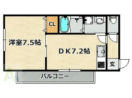 プルミエール上沢(1DK/5階)の間取り写真