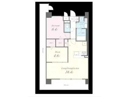 フェンテイースト2(2LDK/5階)の間取り写真