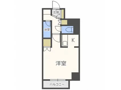 トラストコート17(1K/5階)の間取り写真