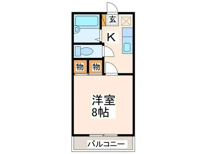 メゾン北町II(1K/2階)の間取り写真