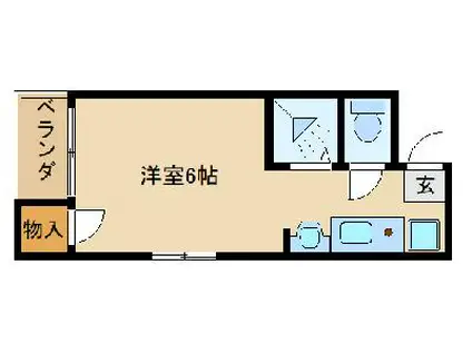 ウエストハウス(1K/1階)の間取り写真